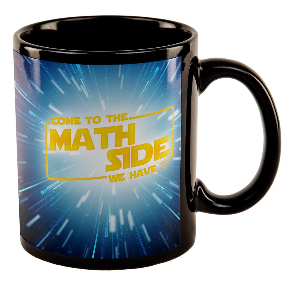 Come to the Math Side We have Pi All Over Black Out Coffee Mug Coffee Mugs Old Glory OS Black 