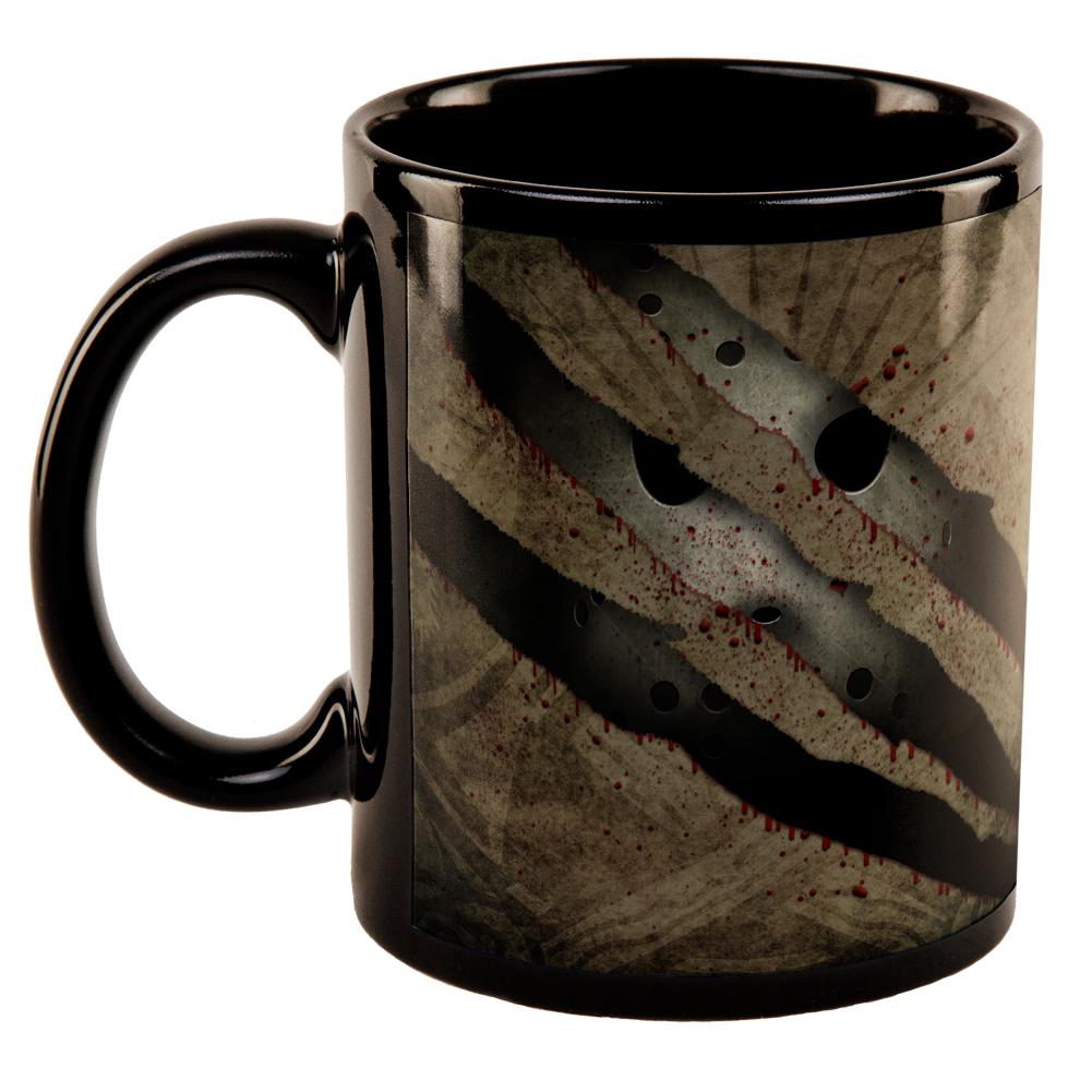 Halloween Horror Movie Mask Slasher Attack All Over Black Out Coffee Mug Coffee Mugs Old Glory   