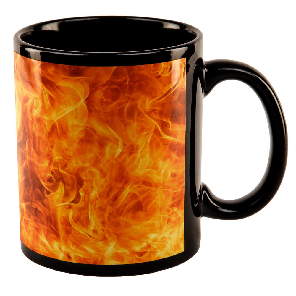 Flames Fire All Over Black Out Coffee Mug Coffee Mugs Old Glory OS Black 