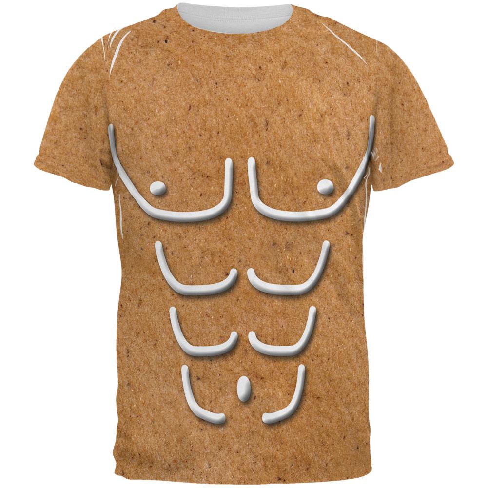 Naked Gingerbread Man Costume Pecs and Abs All Over Mens T Shirt Men's T-Shirts Old Glory 2XL Multi 