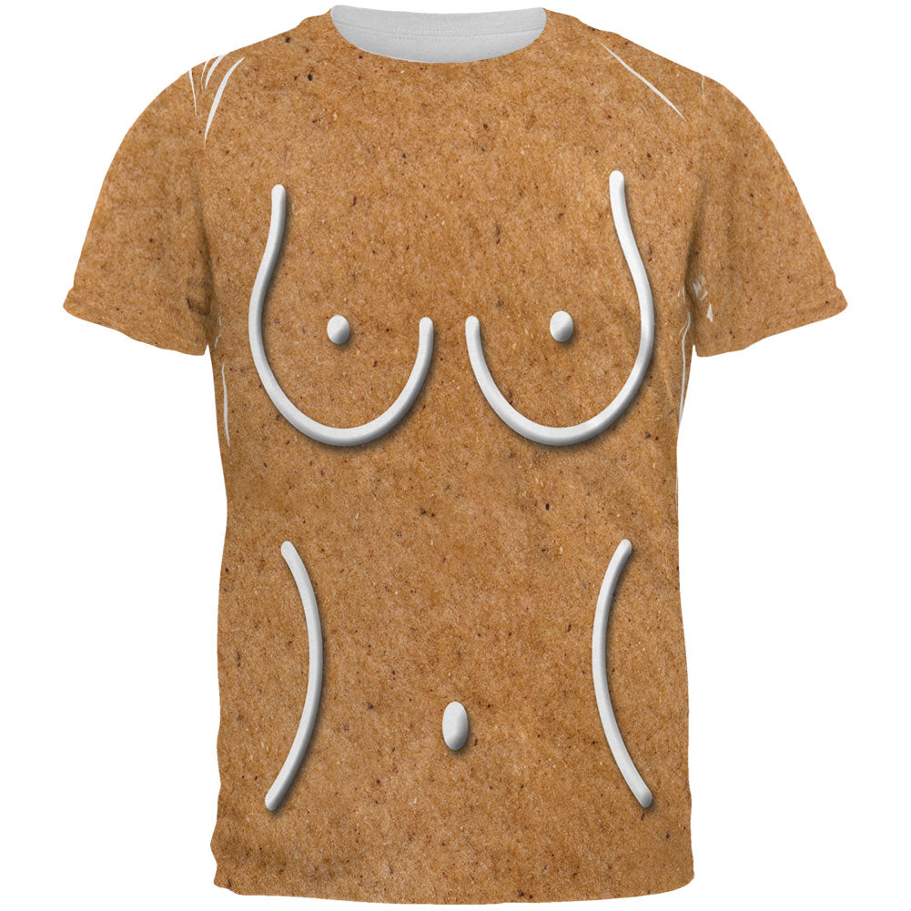 Naked Gingerbread Woman Costume Boobs Boobies All Over Mens T Shirt Men's T-Shirts Old Glory 2XL Multicolored 