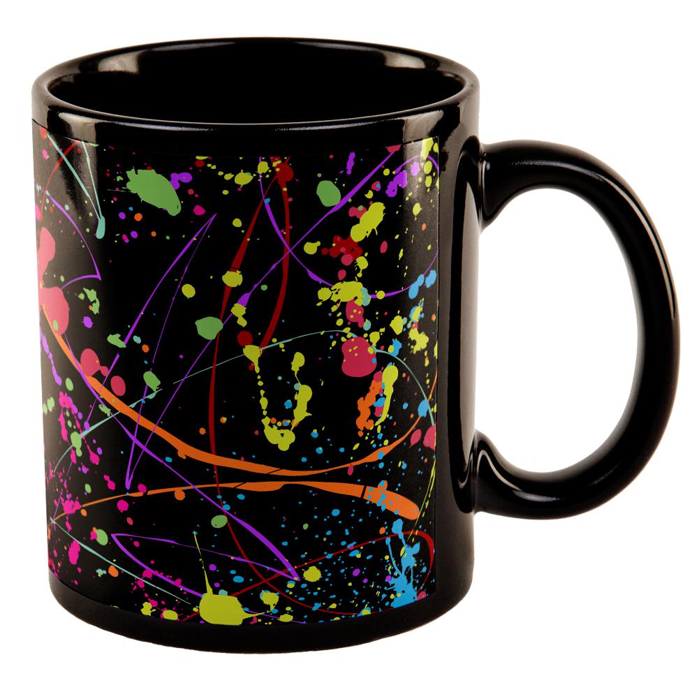 Splatter Paint Black All Over Black Out Coffee Mug Coffee Mugs Old Glory OS Black 