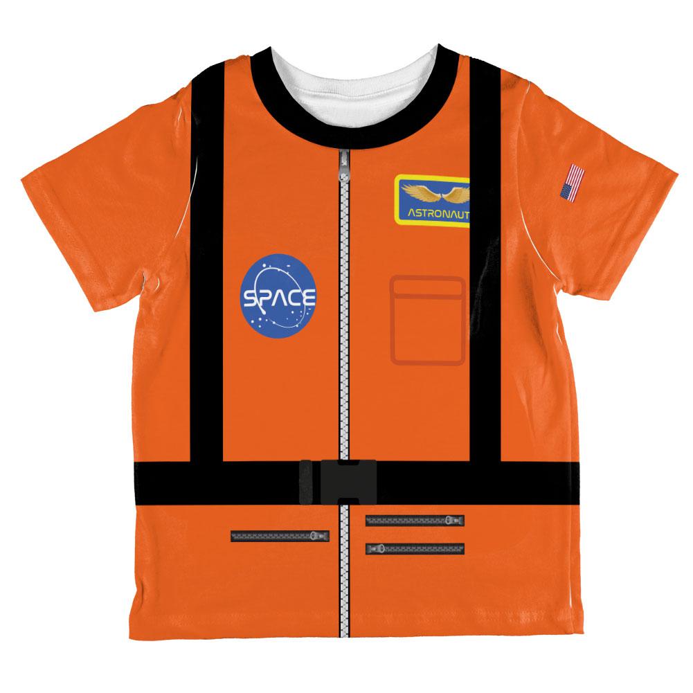 Halloween Astronaunt Costume Orange Escape Suit All Over Toddler T Shirt Toddler T-Shirts Old Glory 2T Multi 