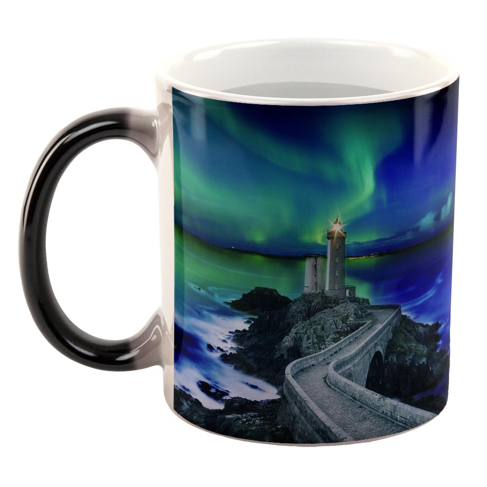 Northern Lights Aurora Lighthouse All Over Heat Changing Coffee Mug Coffee Mugs Old Glory   