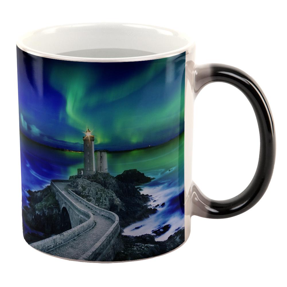 Northern Lights Aurora Lighthouse All Over Heat Changing Coffee Mug Coffee Mugs Old Glory OS Multi 