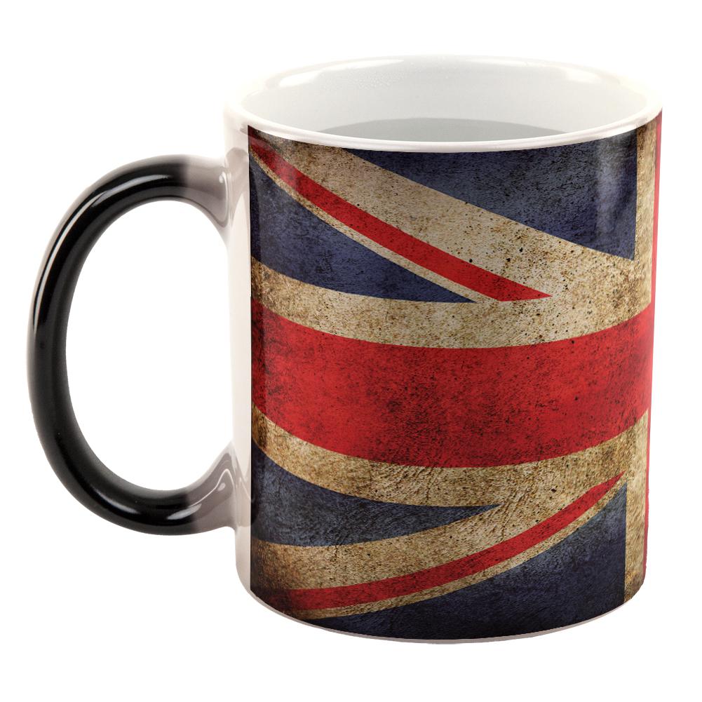 British Flag Union Jack Grunge All Over Heat Changing Coffee Mug Coffee Mugs Old Glory   