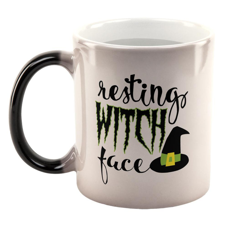 Halloween Resting Witch Face All Over Heat Changing Coffee Mug Coffee Mugs Old Glory   