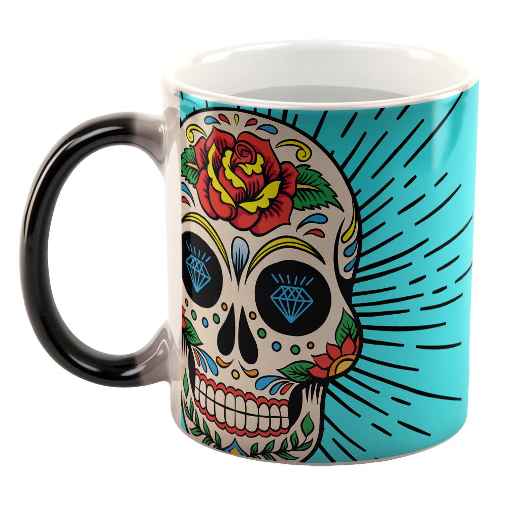 Halloween Sugar Skull All Over Heat Changing Coffee Mug Coffee Mugs Old Glory   