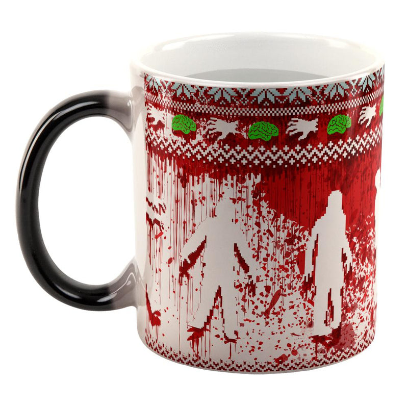 Ugly Christmas Sweater Bloody Zombie Attack Survivor All Over Heat Changing Coffee Mug Coffee Mugs Old Glory   