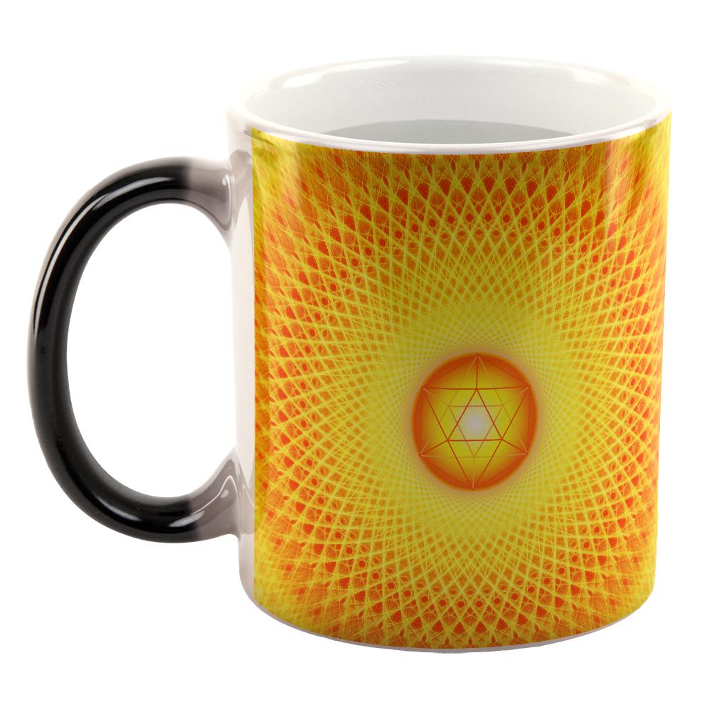 d20 Icosahedron Fire Mandala All Over Heat Changing Coffee Mug Coffee Mugs Old Glory   