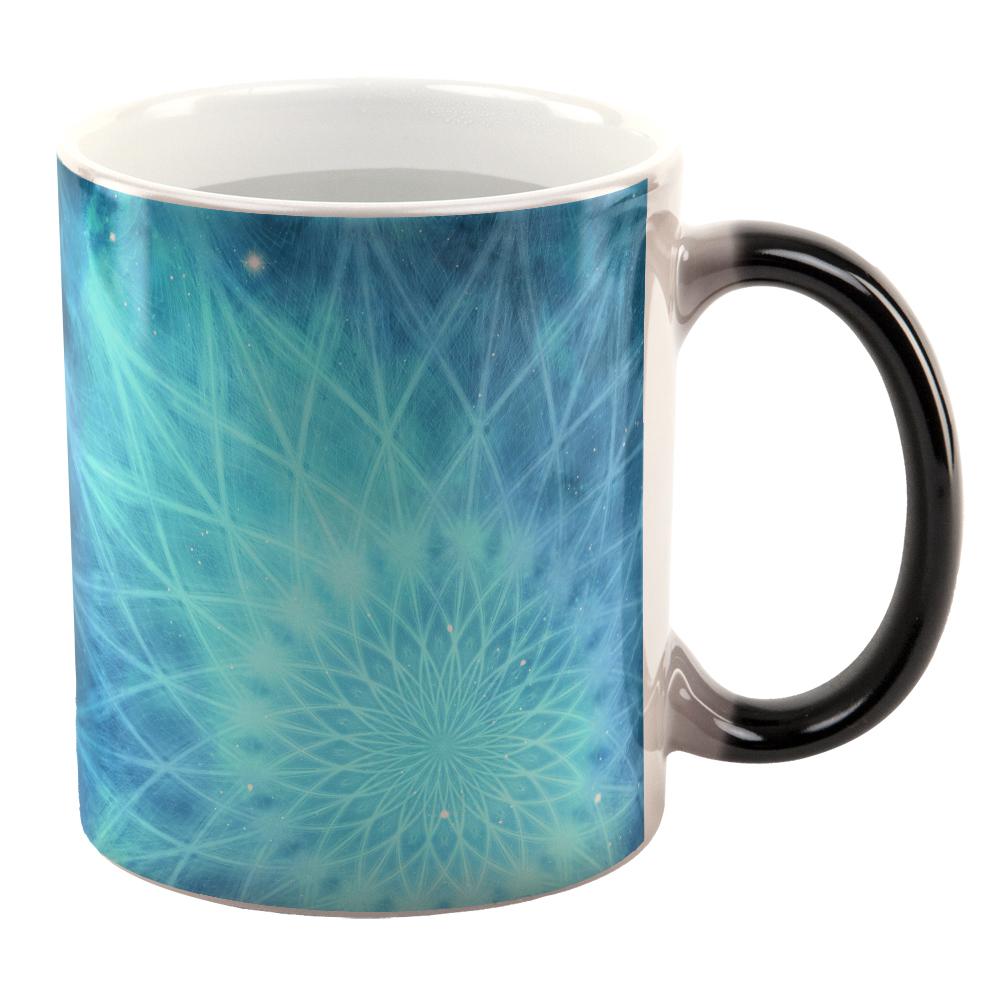 Jack Frost Snowflake Fractal Mandala All Over Heat Changing Coffee Mug Coffee Mugs Old Glory OS Multi 