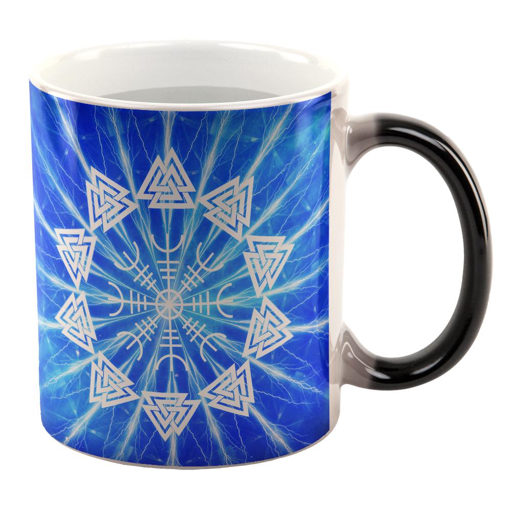 Vikings Wrath of Odin Lightning Mandala All Over Heat Changing Coffee Mug Coffee Mugs Old Glory OS Multi 