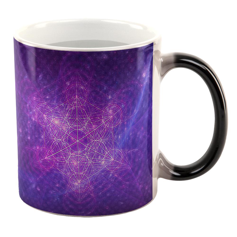 Sacred Geometry Metatron Cube Map of Creation All Over Heat Changing Coffee Mug Coffee Mugs Old Glory OS Multi 