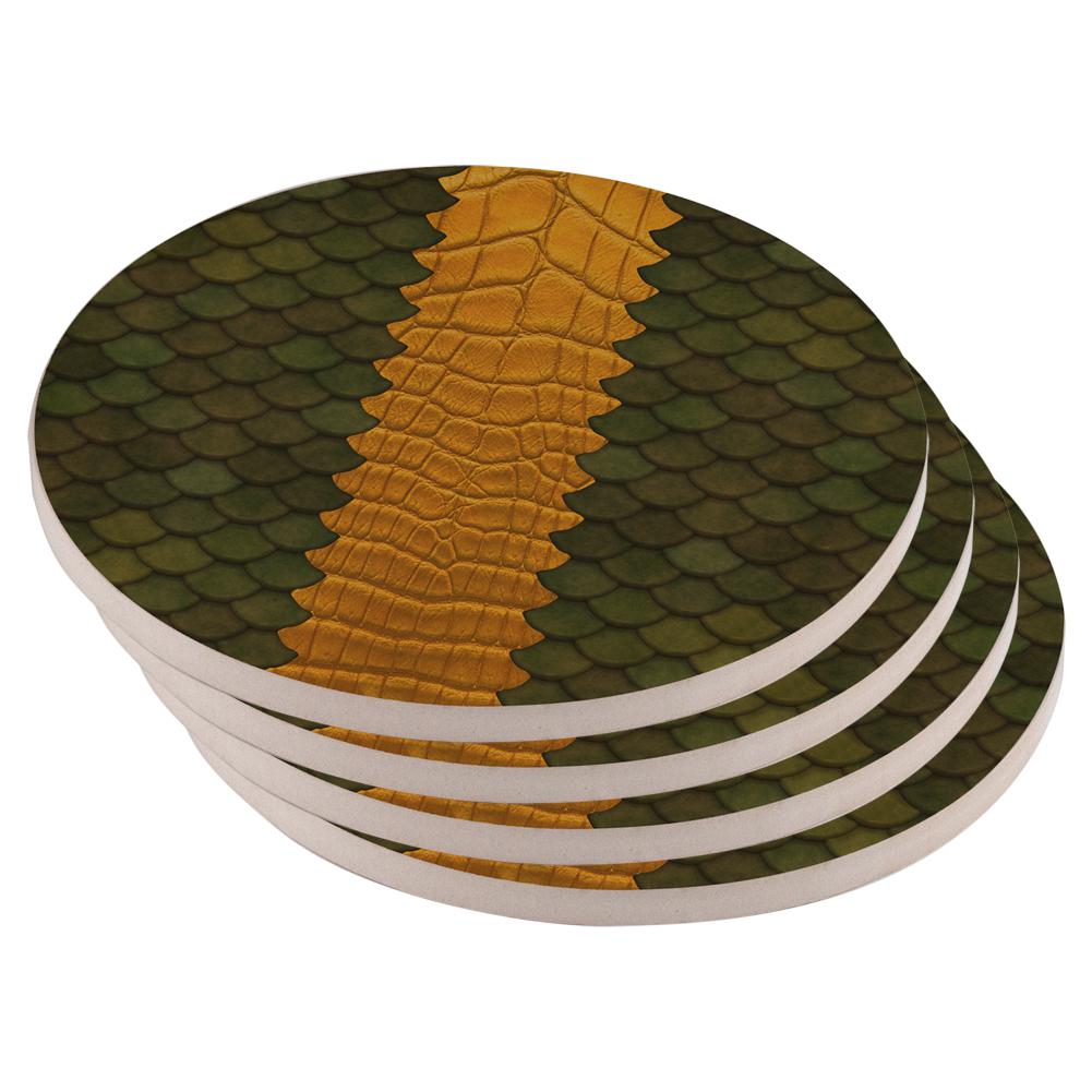 Green Dragon Set of 4 Round Sandstone Coasters Coasters Old Glory OS Multi 