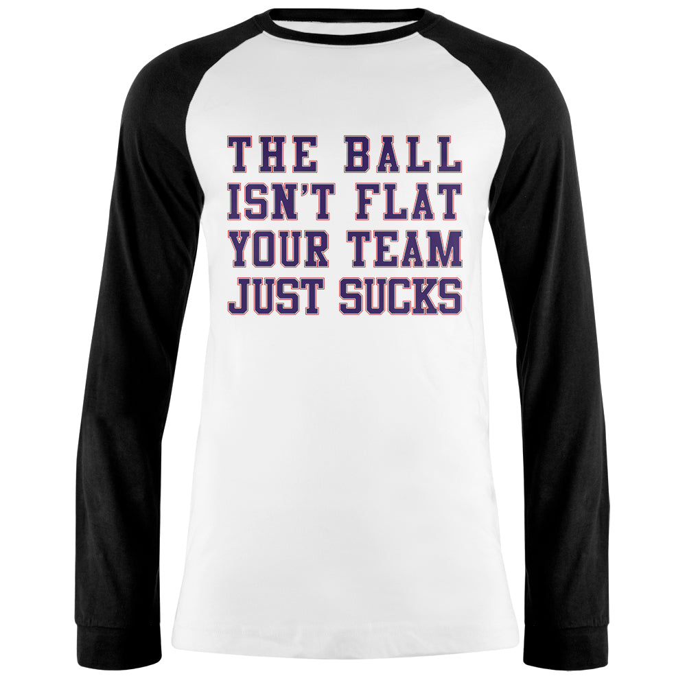 Deflategate Your Team Sucks Mens Long Sleeve Raglan T Shirt Men's Long Sleeves Old Glory 2XL White-Black 