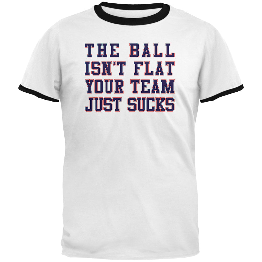 Deflategate Your Team Sucks Mens Ringer T Shirt Men's T-Shirts Old Glory 2XL White-Black 