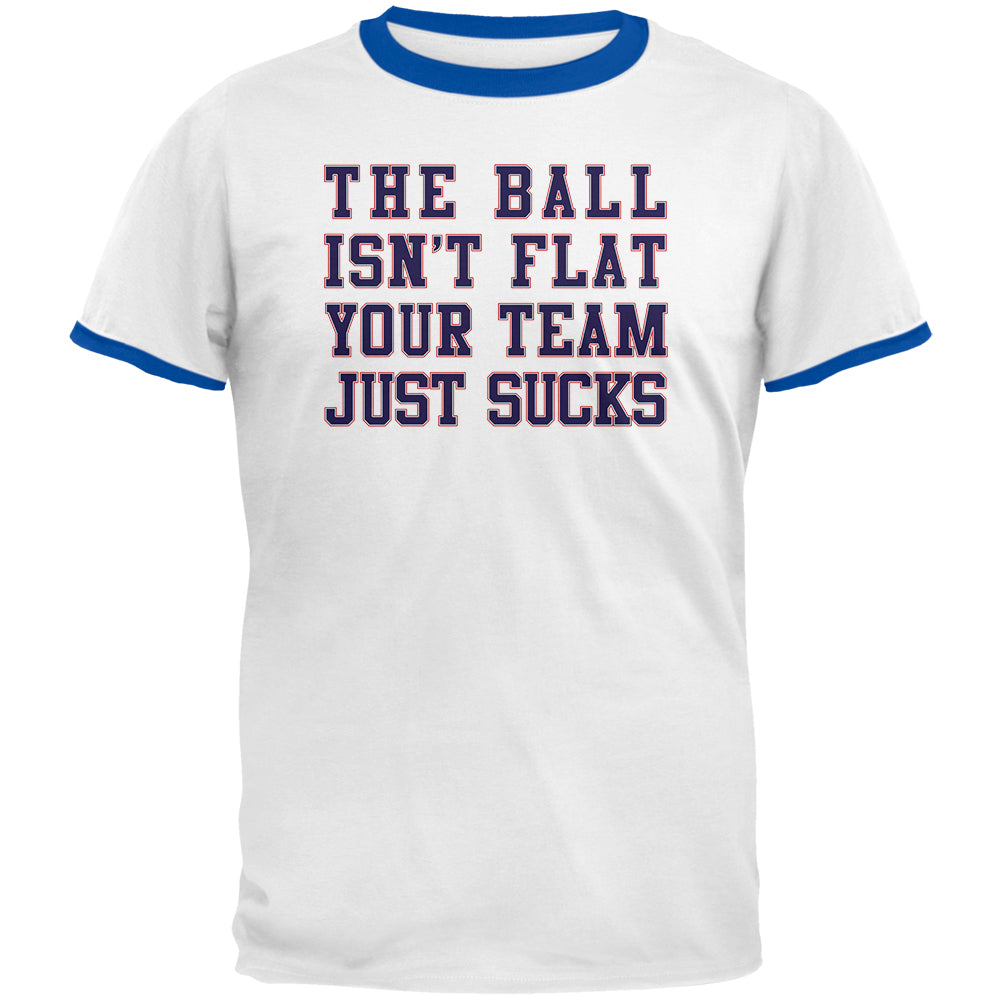 Deflategate Your Team Sucks Mens Ringer T Shirt Men's T-Shirts Old Glory 2XL White-Royal 