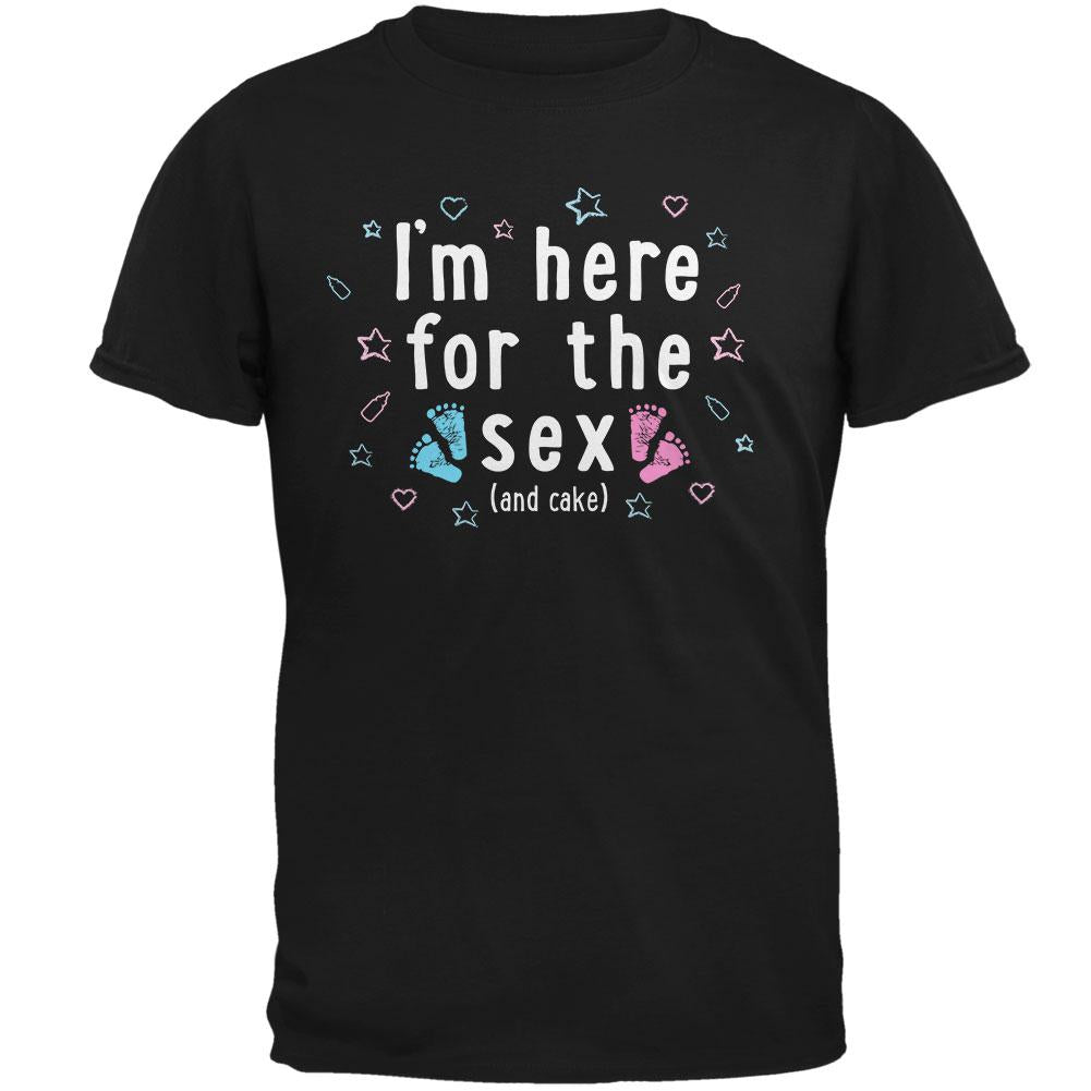 Gender Reveal Here For Cake Mens T Shirt Men's T-Shirts Old Glory 2XL Black 