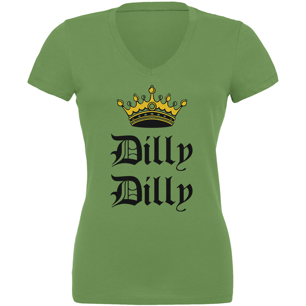 Dilly Dilly Crown Olde English Juniors V-Neck T Shirt Juniors T-Shirts Old Glory 2XL Leaf 