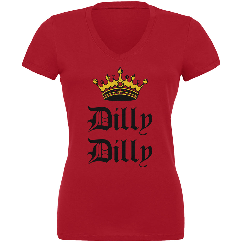 Dilly Dilly Crown Olde English Juniors V-Neck T Shirt Juniors T-Shirts Old Glory 2XL Red 