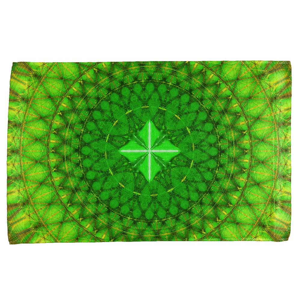 St Patrick's Day Shamrock Fractal Mandala All Over Hand Towel Hand Towel Old Glory OS Multi 