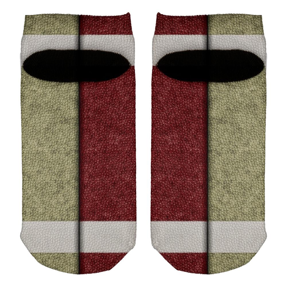 Fantasy Football Team Beige and Maroon All Over Adult Ankle Socks Men's Socks Old Glory   