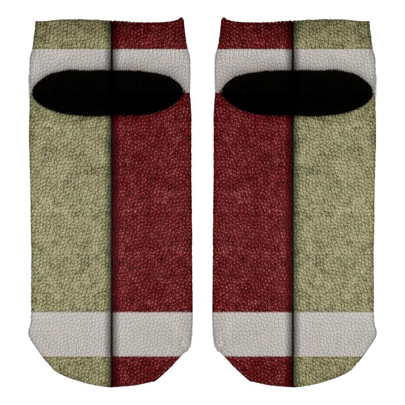 Fantasy Football Team Beige and Maroon All Over Adult Ankle Socks Men's Socks Old Glory   