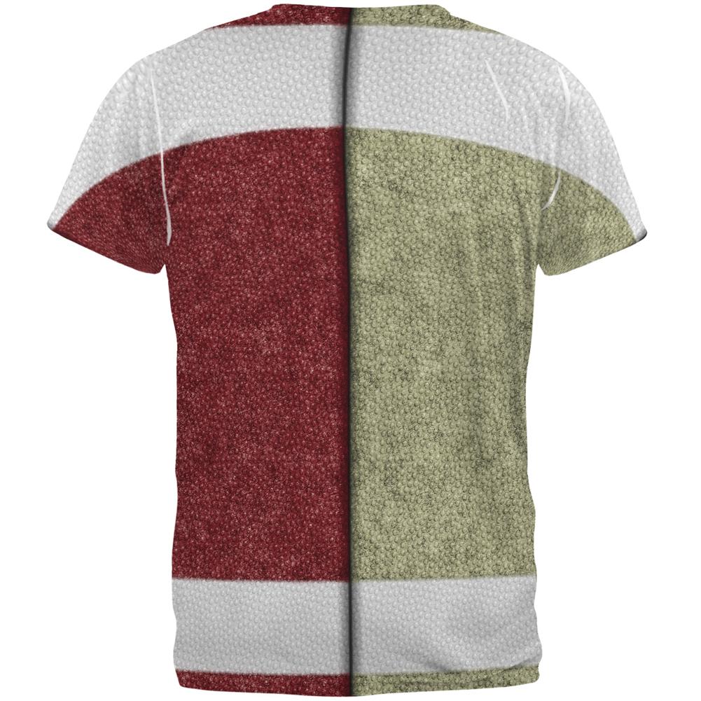 Fantasy Football Team Beige and Maroon All Over Mens T Shirt Men's T-Shirts Old Glory   