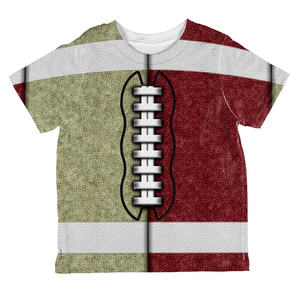 Fantasy Football Team Beige and Maroon All Over Toddler T Shirt Toddler T-Shirts Old Glory 2T Multi 