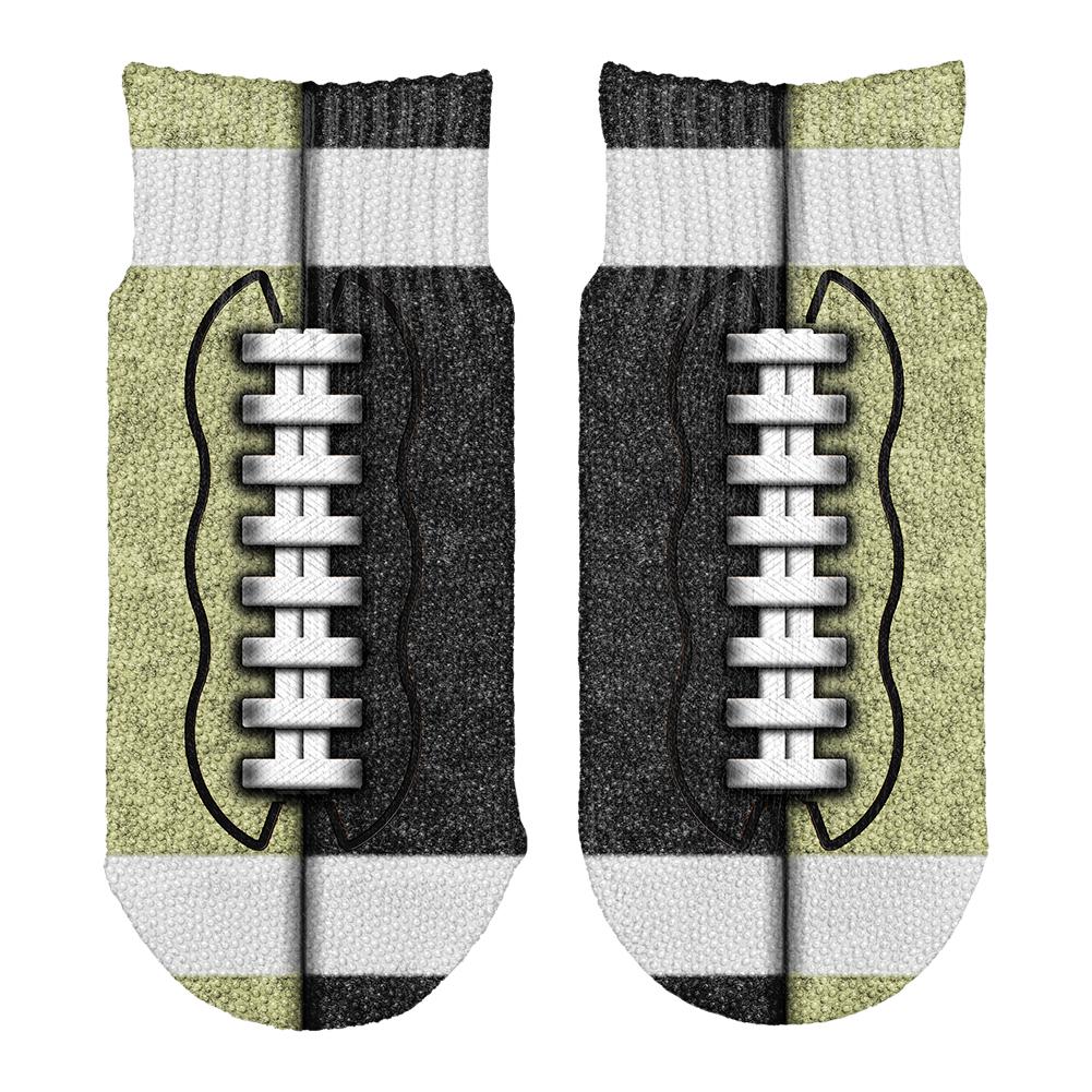 Fantasy Football Team Black and Gold All Over Toddler Ankle Socks Toddler Socks Old Glory OS White 