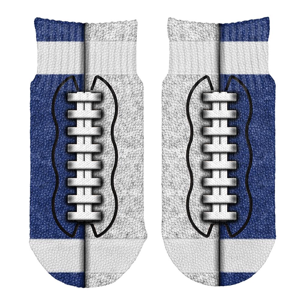 Fantasy Football Team Blue and White All Over Toddler Ankle Socks Toddler Socks Old Glory OS White 