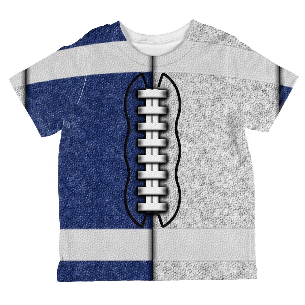 Fantasy Football Team Blue and White All Over Toddler T Shirt Toddler T-Shirts Old Glory 2T Multi 