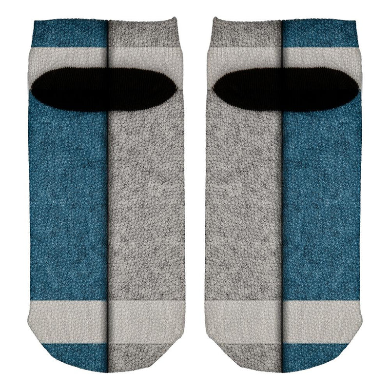 Fantasy Football Team Blue and Grey All Over Adult Ankle Socks Men's Socks Old Glory   