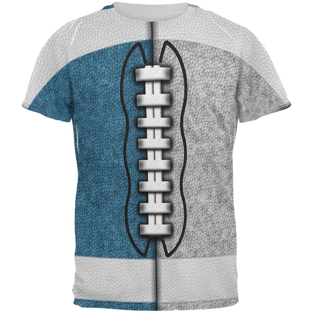 Fantasy Football Team Blue and Grey All Over Mens T Shirt Men's T-Shirts Old Glory 2XL Multi 