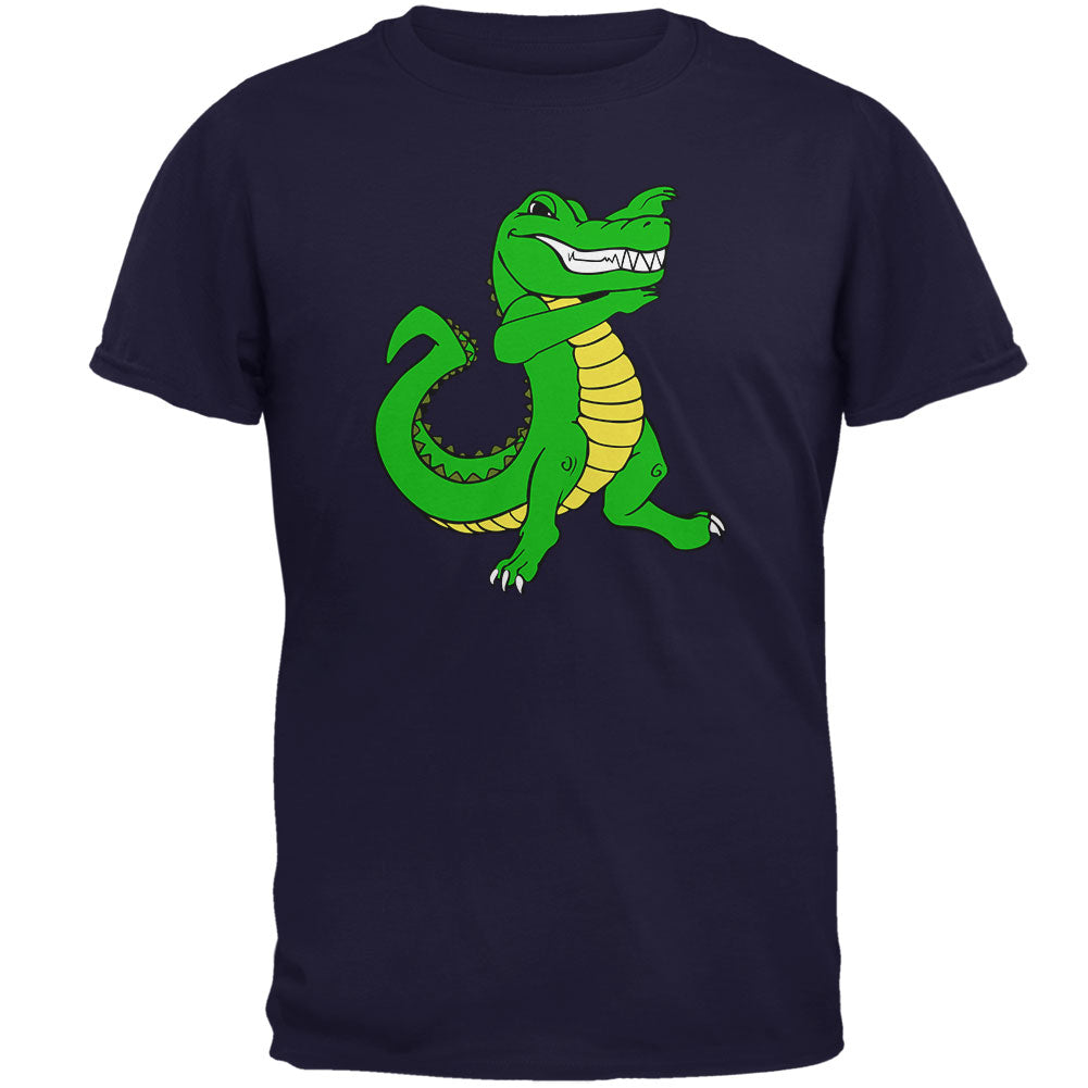 Mardi Gras Dabbing Alligator Mens T Shirt Men's T-Shirts global 2XL Navy 