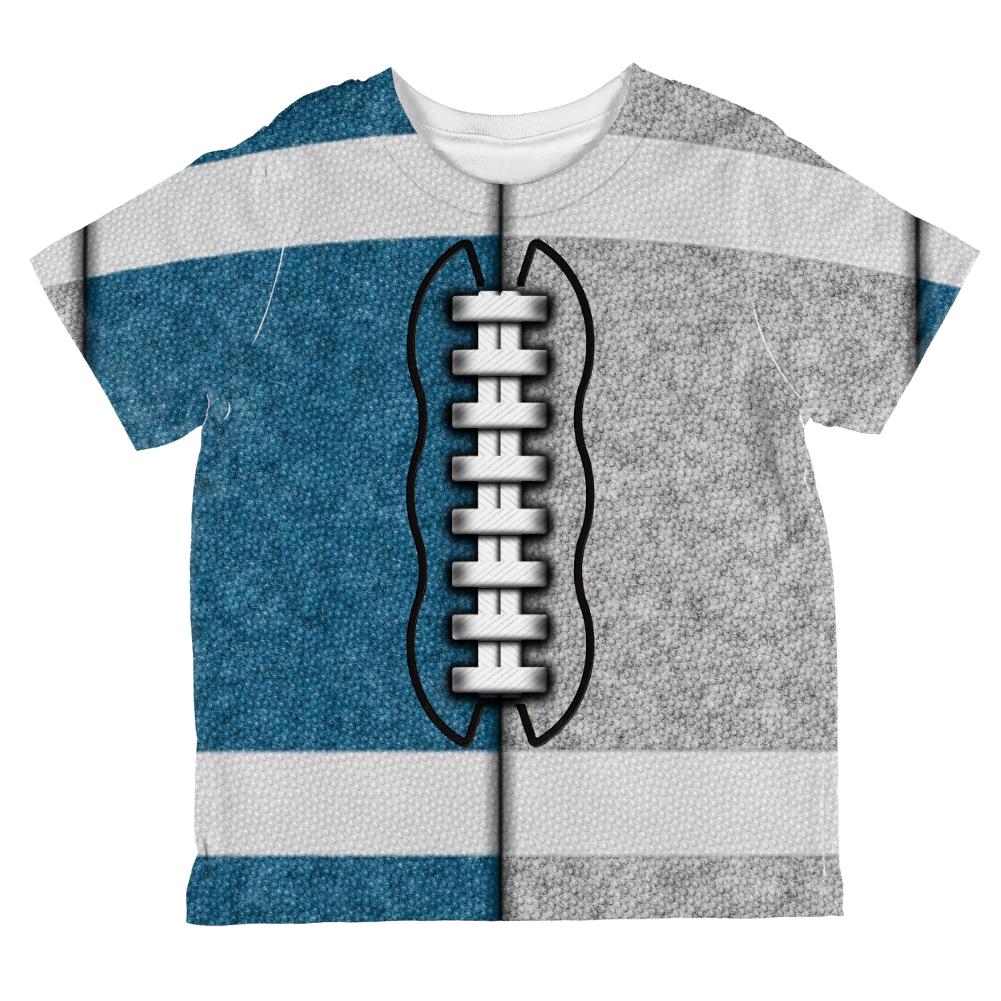 Fantasy Football Team Blue and Grey All Over Toddler T Shirt Toddler T-Shirts Old Glory 2T Multi 