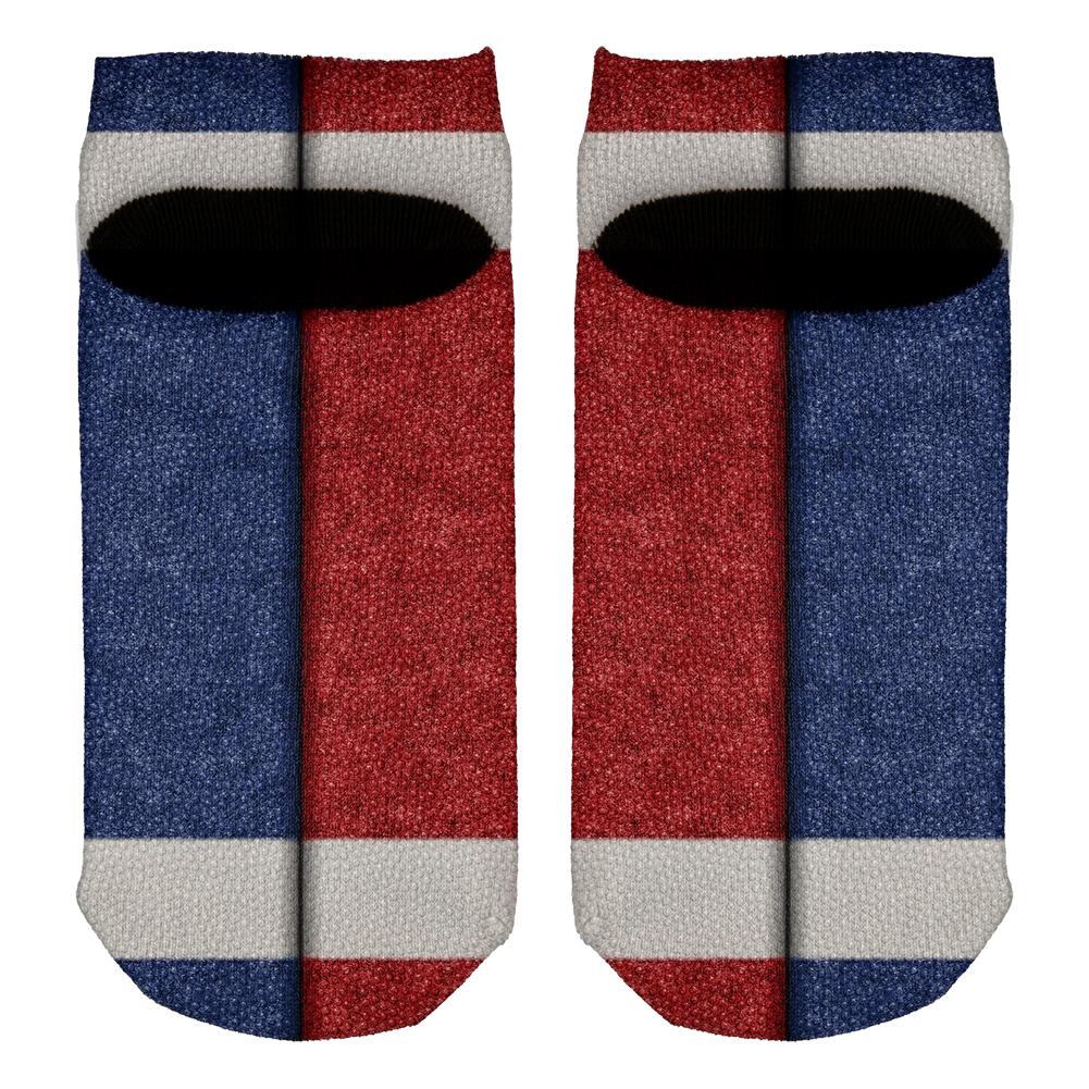 Fantasy Football Team Blue and Red All Over Adult Ankle Socks Men's Socks Old Glory   