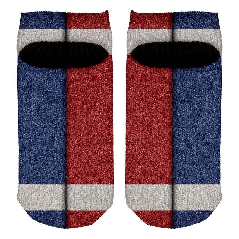 Fantasy Football Team Blue and Red All Over Adult Ankle Socks Men's Socks Old Glory   