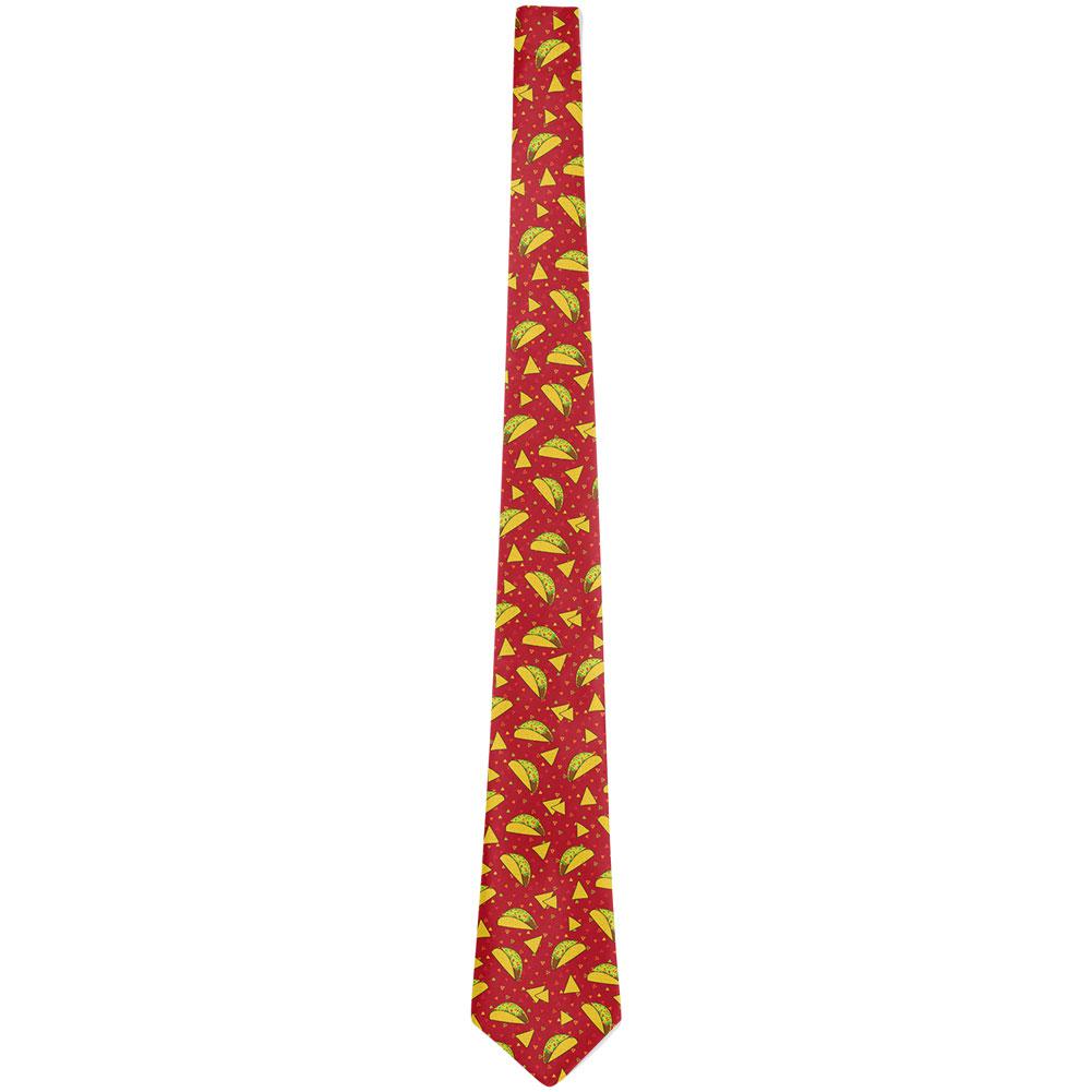 Cinco de Mayo Taco Tortilla Repeat Pattern All Over Neck Tie Men's Neck Ties Old Glory   