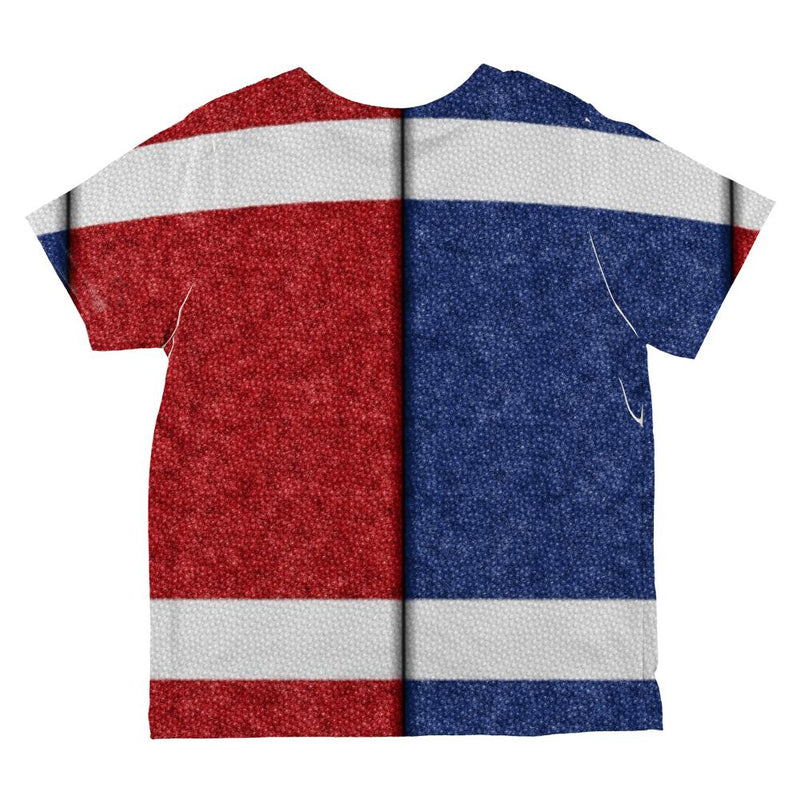 Fantasy Football Team Blue and Red All Over Toddler T Shirt Toddler T-Shirts Old Glory   