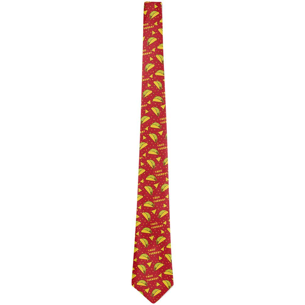 Cinco de Mayo Taco Tuesday Repeat Pattern All Over Neck Tie Men's Neck Ties Old Glory   