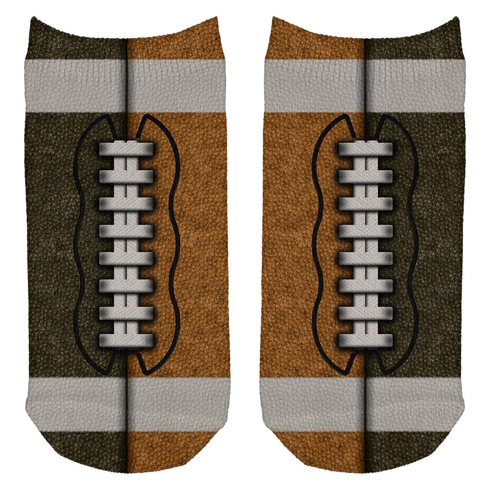 Fantasy Football Team Brown and Rust All Over Adult Ankle Socks Men's Socks Old Glory OS White 