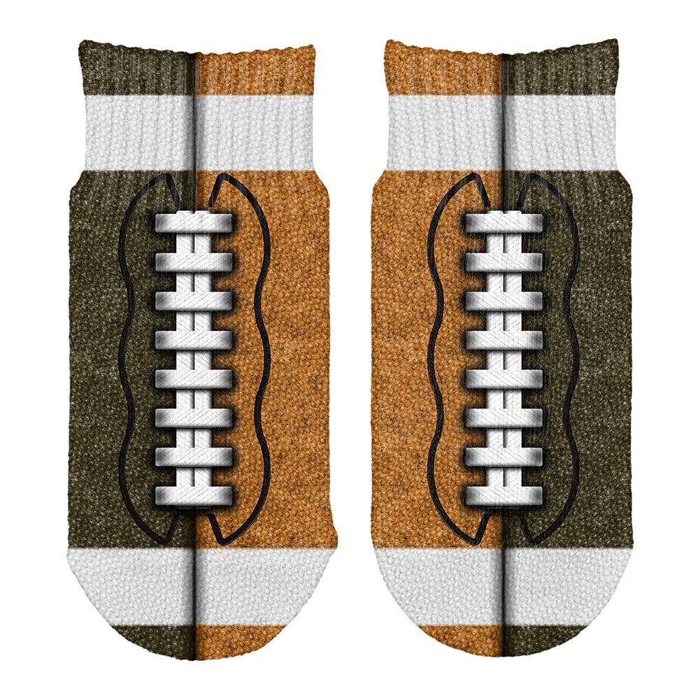 Fantasy Football Team Brown and Rust All Over Toddler Ankle Socks Toddler Socks Old Glory OS White 