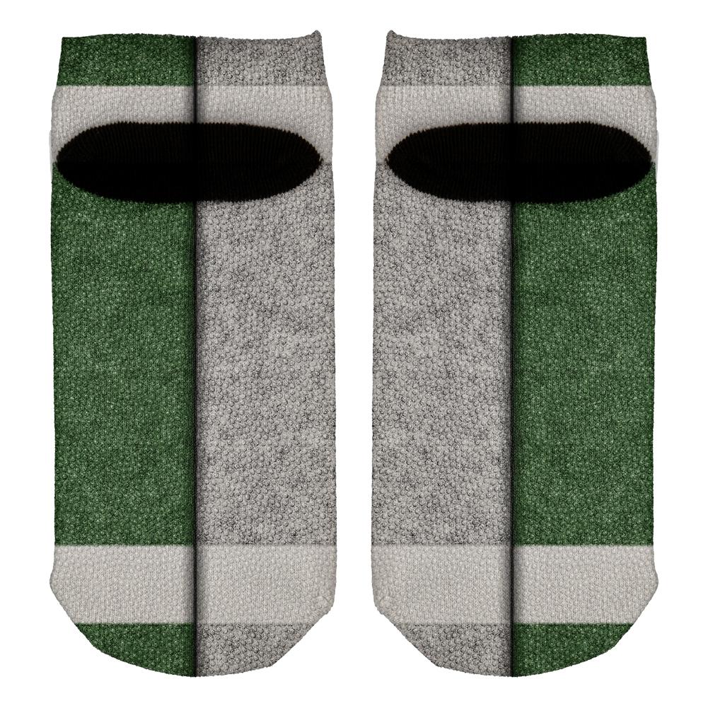 Fantasy Football Team Green and Silver All Over Adult Ankle Socks Men's Socks Old Glory   