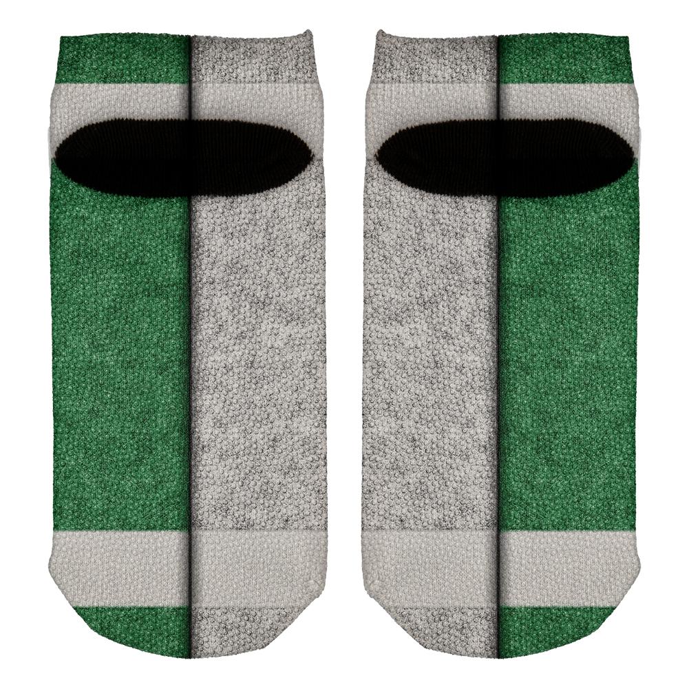 Fantasy Football Team Green and White All Over Adult Ankle Socks Men's Socks Old Glory   