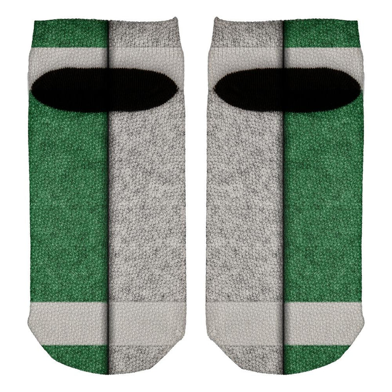 Fantasy Football Team Green and White All Over Adult Ankle Socks Men's Socks Old Glory   