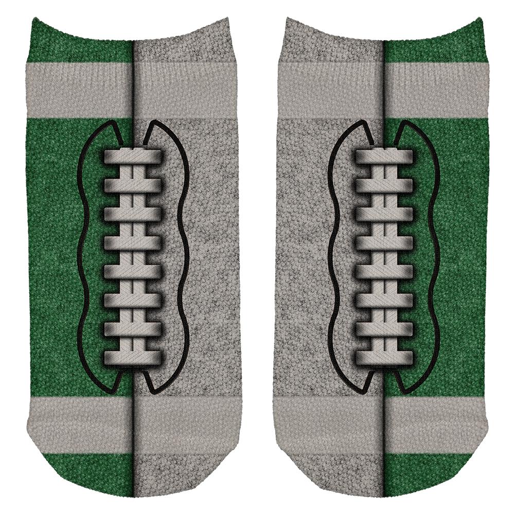 Fantasy Football Team Green and White All Over Adult Ankle Socks Men's Socks Old Glory OS White 