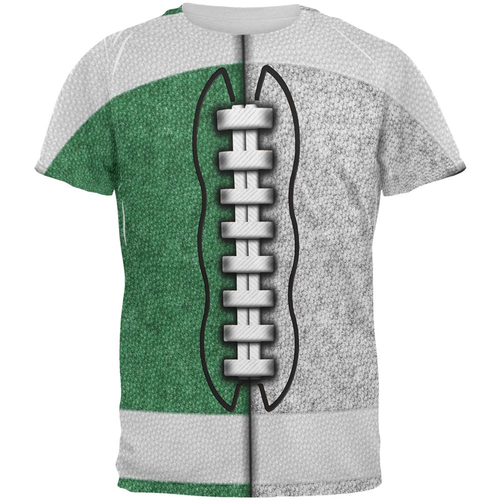 Fantasy Football Team Green and White All Over Mens T Shirt Men's T-Shirts Old Glory 2XL Multi 