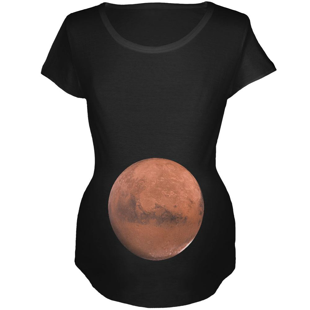 Planet Mars Pregnancy Costume Maternity Soft T Shirt Maternity T-Shirts Old Glory 2XL Black 