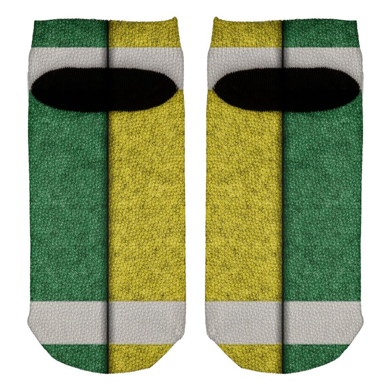 Fantasy Football Team Green and Yellow All Over Adult Ankle Socks Men's Socks Old Glory   